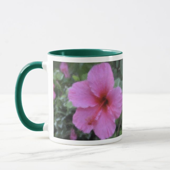 Hawaiische tropische Plumeria-u. Hibiskus-Tassen Tasse (Links)