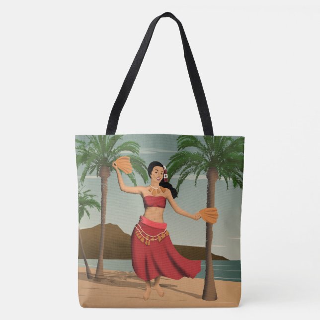 Hawaiische Vintage Hula Tasche (Vorderseite)
