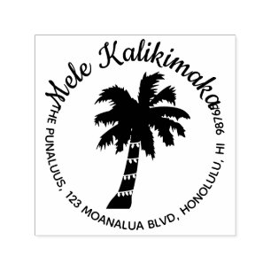 Hawaiische Weihnachtsadressen-Briefmarken-Palme Permastempel