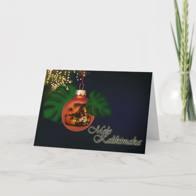 Hawaiische Weihnachtskarte Feiertagskarte (Vorderseite)