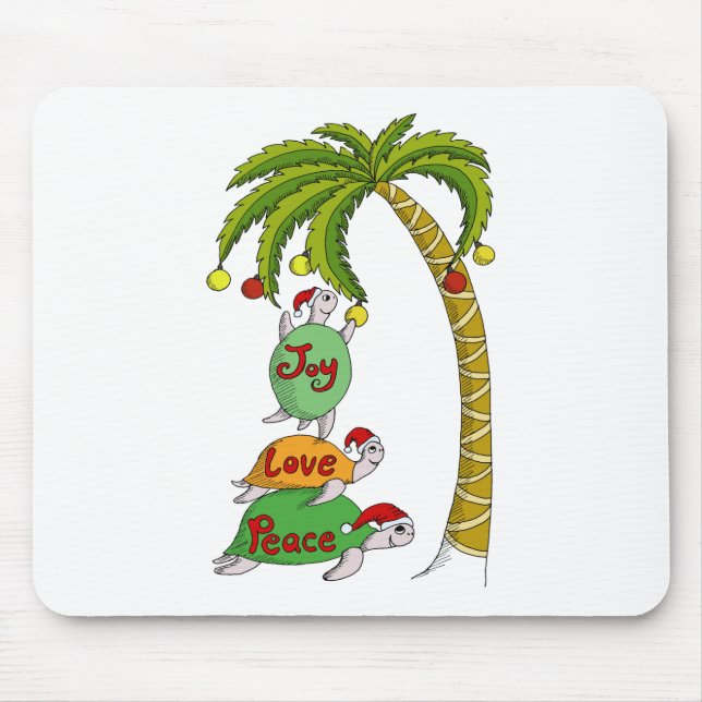 Hawaiische Weihnachtsschildkröte Sankt Mousepad (Vorne)
