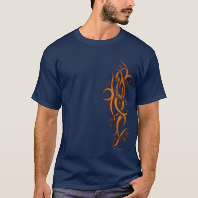 Hawaiischer Angelhaken-Stammes- T-Shirt (Vorderseite)