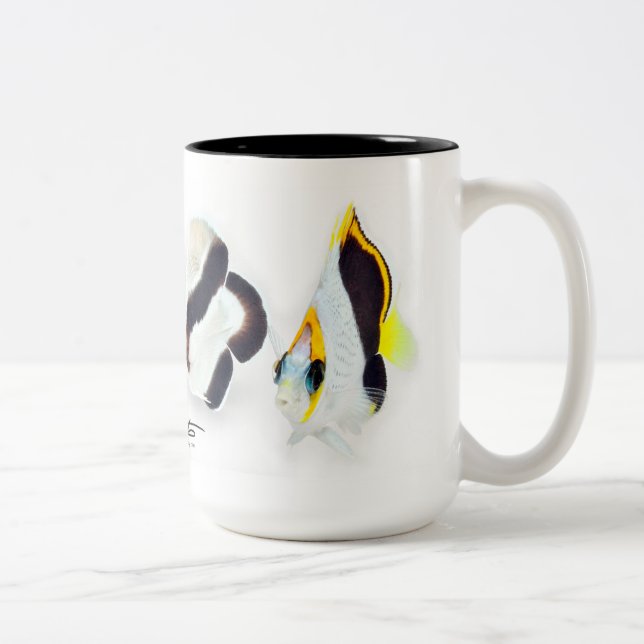 Hawaiischer BanditAngelfish u. die Butterflyfish Zweifarbige Tasse (Rechts)