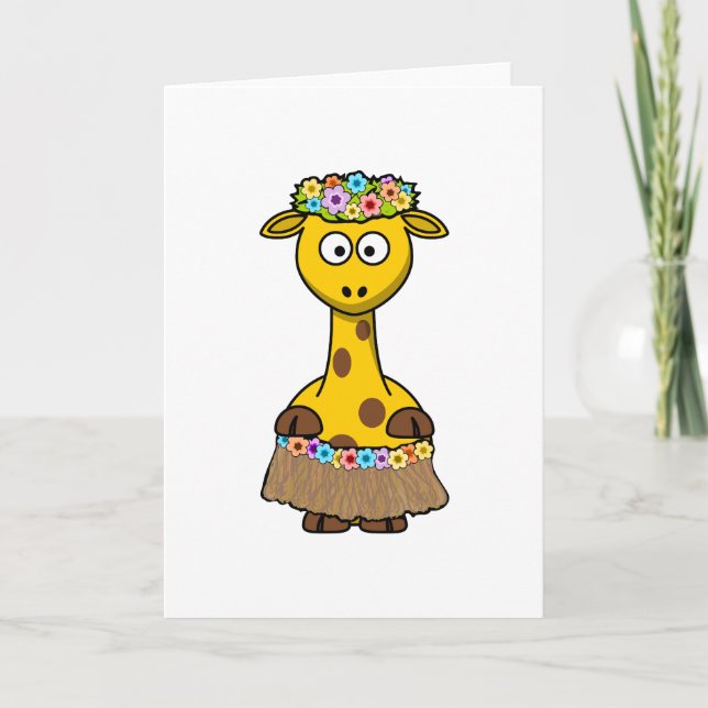 Hawaiischer Giraffen-Cartoon Karte (Vorderseite)