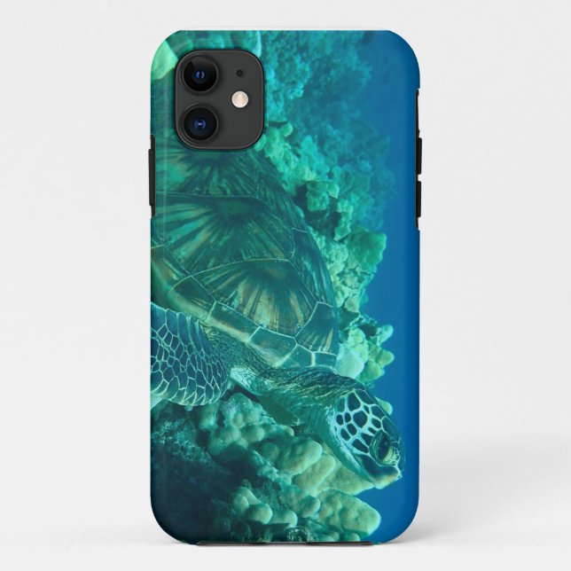 Hawaiischer grüner Meeresschildkrötetelefonkasten Case-Mate iPhone Hülle (Rückseite)