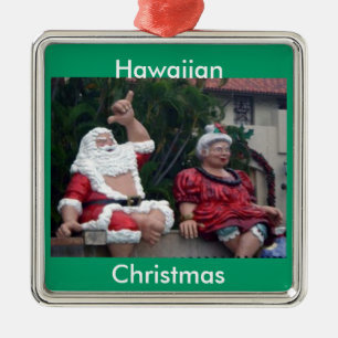 Hawaiischer Herr und Frau Sankt Ornament Aus Metall