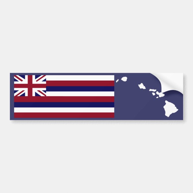 Hawaiischer Insel-Autoaufkleber der Flagge n Autoaufkleber (Vorne)