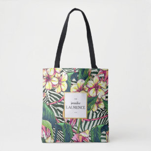Hawaiischer mutiger Plumeria-mit Tasche