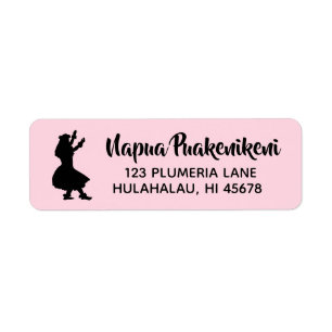 Hawaiischer Rücksendeadressen-Aufkleber Hula
