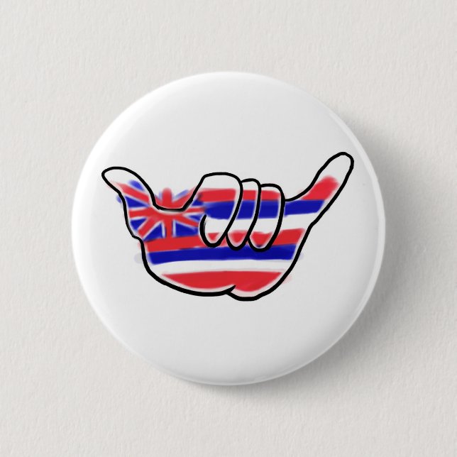 Hawaiischer shaka Staatsflaggen-Symbolknopf Button (Vorderseite)