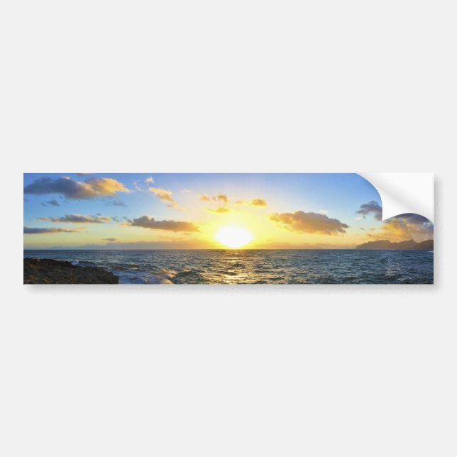 Hawaiischer Sonnenuntergang Autoaufkleber (Vorne)