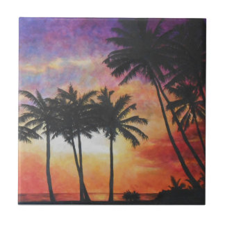 "Hawaiischer Sonnenuntergang " Fliese