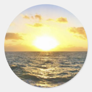 Hawaiischer Sonnenuntergang Runder Aufkleber