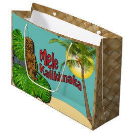 Hawaiischer Tiki Mele Kalikimaka Weihnachtstag Große Geschenktüte