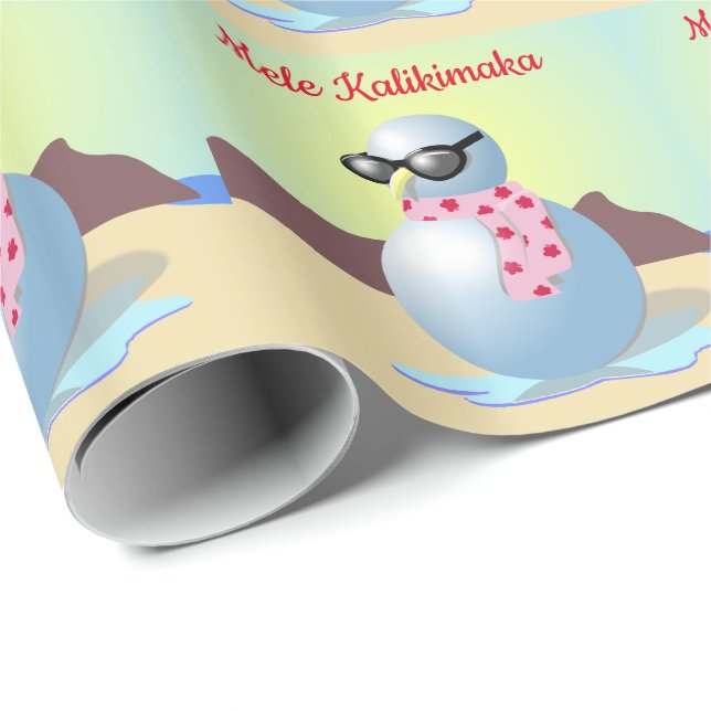 Hawaiischer WeihnachtsPackpapier-Schneemann auf Geschenkpapier (Rolleneckpunkt)