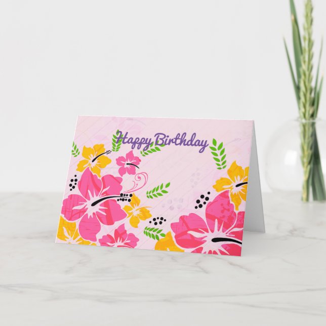 Hawaiisches alles Gute zum Geburtstag Karte (Vorderseite)