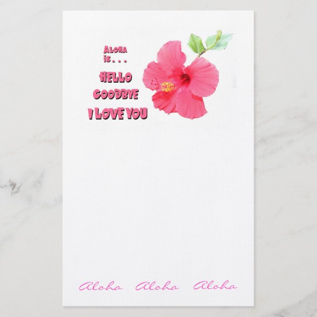 Hawaiisches Art-Hibiskus-Briefpapier Briefpapier (Vorderseite)