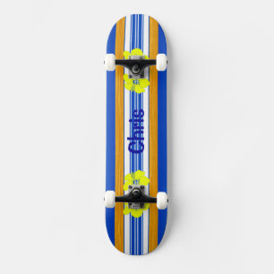 Hawaiisches Hibiskus-Blau-Surfbrett Skateboard