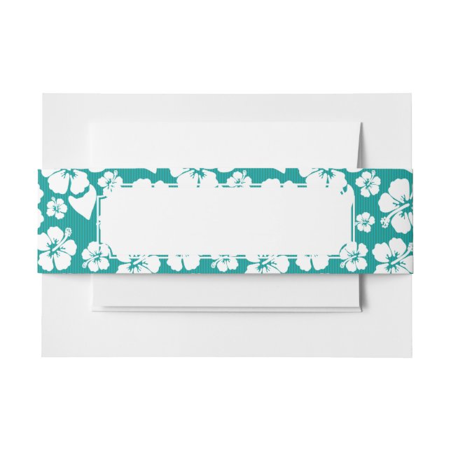 Hawaiisches Hibiskus-Blumen-Muster Einladungsbanderole (Vorderseite Beispiel)