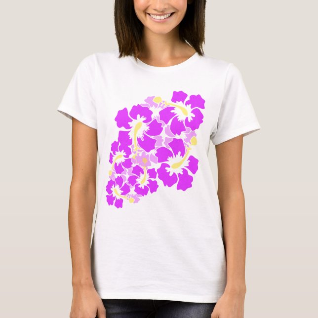 Hawaiisches Hibiskus-Blumen-T-Shirt T-Shirt (Vorderseite)