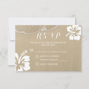 Hawaiisches Hibiskus-Sommer-Strand-Hochzeit UAWG RSVP Karte