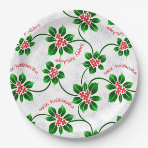 Hawaiisches Stechpalme Mele Kalikimaka Pappteller
