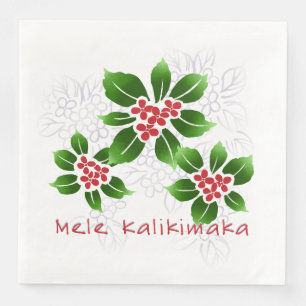 Hawaiisches Stechpalme Mele Kalikimaka Serviette