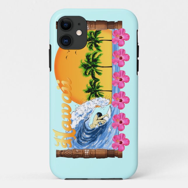 Hawaiisches Surfen Case-Mate iPhone Hülle (Rückseite)