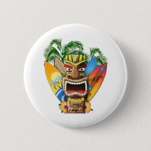 Hawaiisches surfendes Tiki Button
