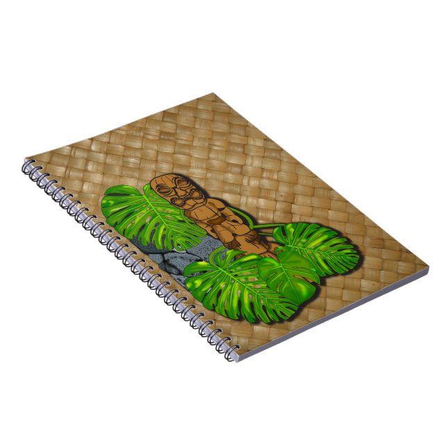 Hawaiisches Tiki Lauhala Notizbuch Notizblock (Rechte Seite)