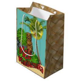 Hawaiisches Tiki Mele Kalikimaka Mittlere Geschenktüte