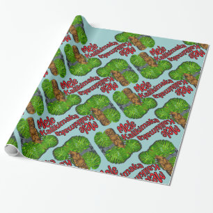 Hawaiisches Tiki Mele Kalikimaka Packpapier