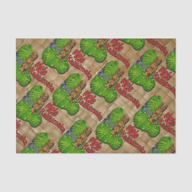 Hawaiisches Tiki Mele Kalikimaka Weihnachten Seidenpapier (Vorderseite)