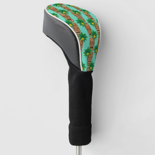 Hawaiisches Tiki Wiederholungs-Muster Golf Headcover (angewinkelt)