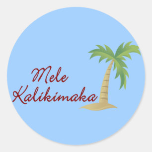 Hawaiisches Weihnachten 2 der Palme Runder Aufkleber