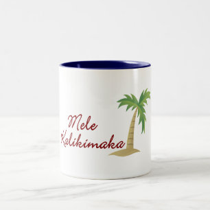 Hawaiisches Weihnachten 2 der Palme Zweifarbige Tasse