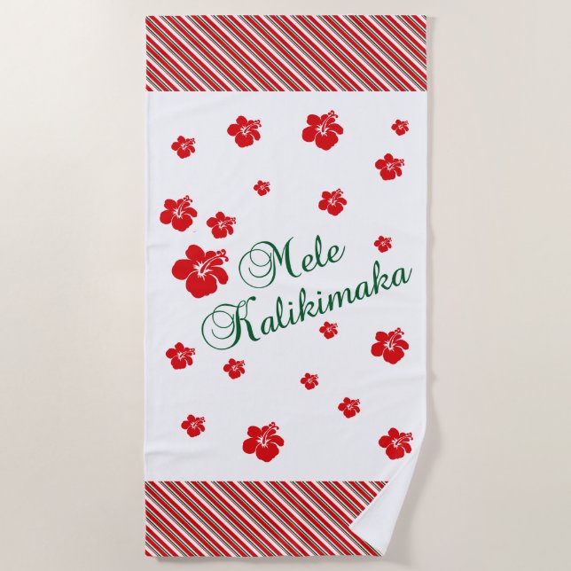 Hawaiisches Weihnachten~ Mele Kalikimaka Strandtuch (Vorderseite)