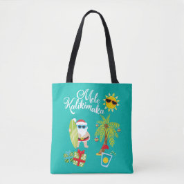Hawaiisches Weihnachten. Weihnachtsmann Mele Tasche