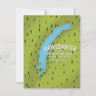 Haweswater Reservoir travel map poster.
