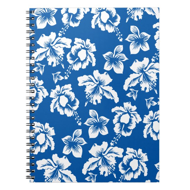 Hawiian Blue Blume Pattern Notizblock (Vorderseite)