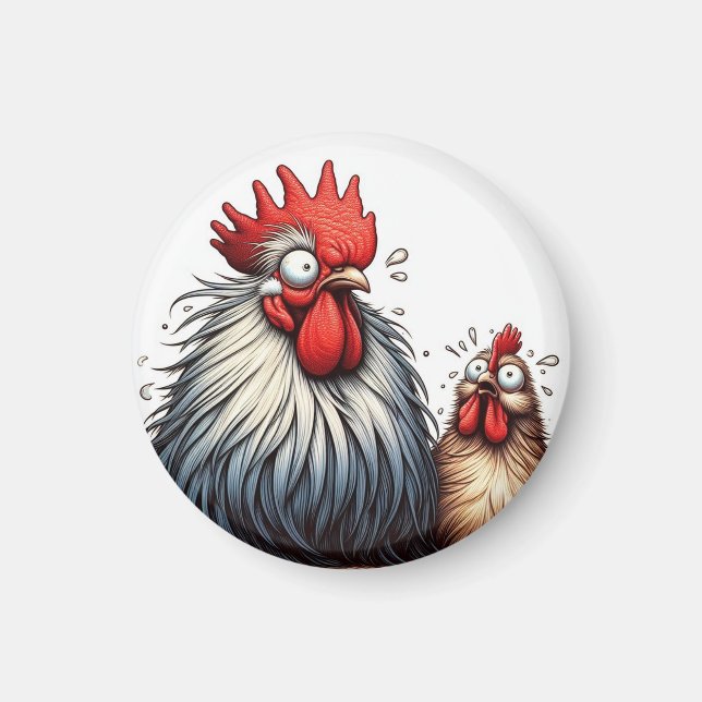 "Hawk Alarm Hen & Rooster" Magnet (Vorne)