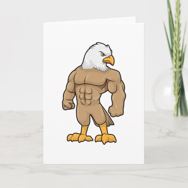 Hawk als Bodybuilder mit Six Pack Karte (Vorderseite)