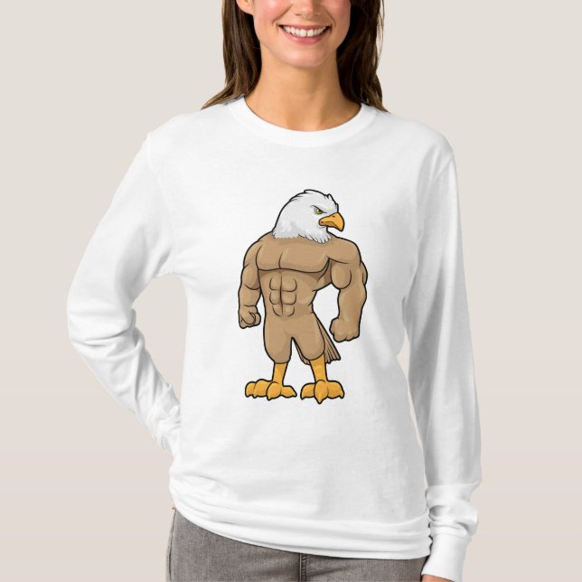 Hawk als Bodybuilder mit Six Pack T-Shirt (Vorderseite)