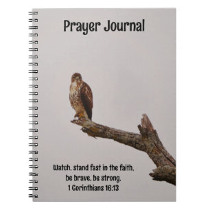 Hawk Bird Bible Verse Prayer Notizblock