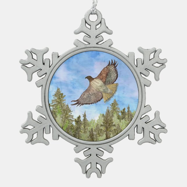 Hawk Bird Weihnachtsfeiertag Ornament (Vorderseite)