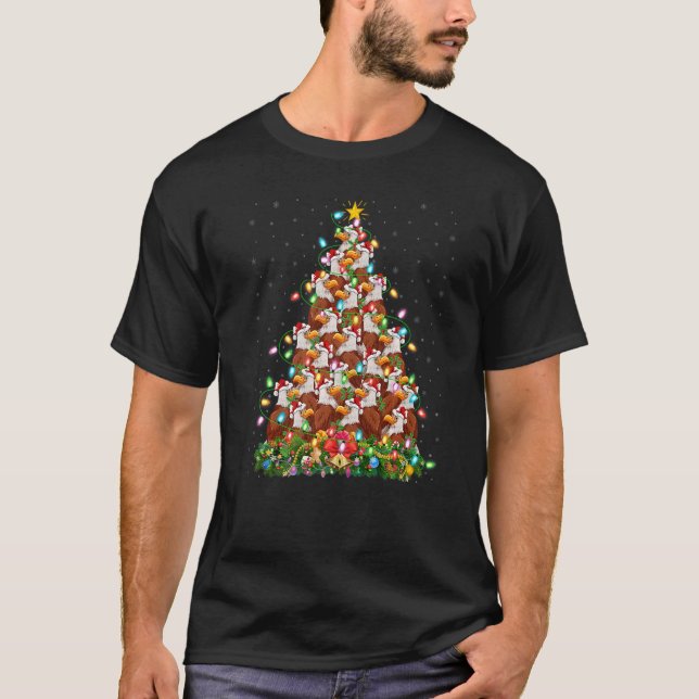 Hawk Bird  Xmas Lights Santa Hawk Christmas Tree T-Shirt (Vorderseite)