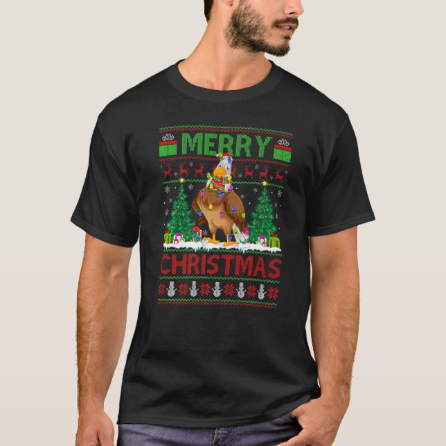 Hawk Bird  Xmas Tree Ugly Santa Hawk Christmas T-Shirt (Vorderseite)