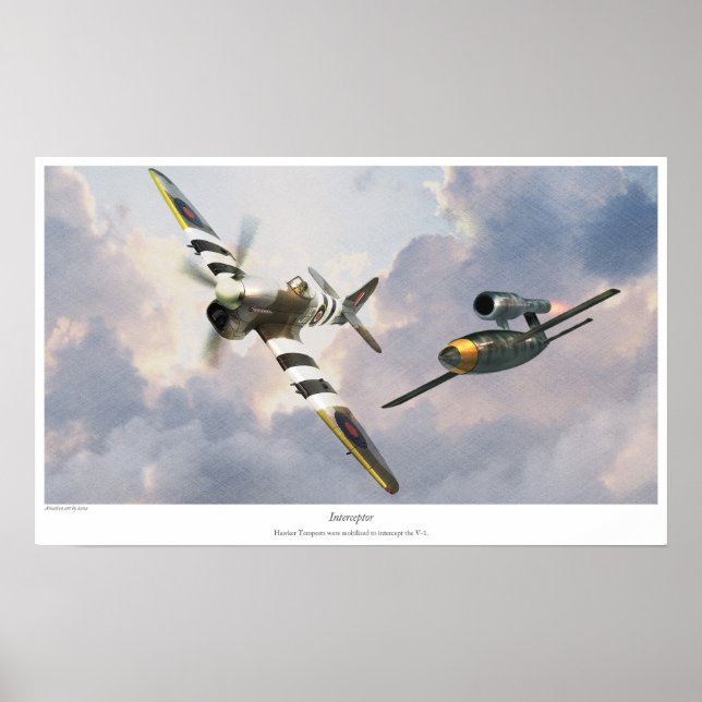 Hawker Tempests wurden mobilisiert, um die V- Poster (Vorne)