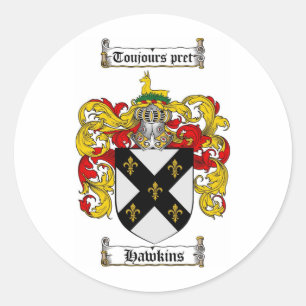 HAWKINS FAMILIENWAPPEN - HAWKINS WAPPEN RUNDER AUFKLEBER