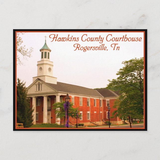 Hawkins Landkreis Courthouse - Rogersville, TN Postkarte (Vorderseite)